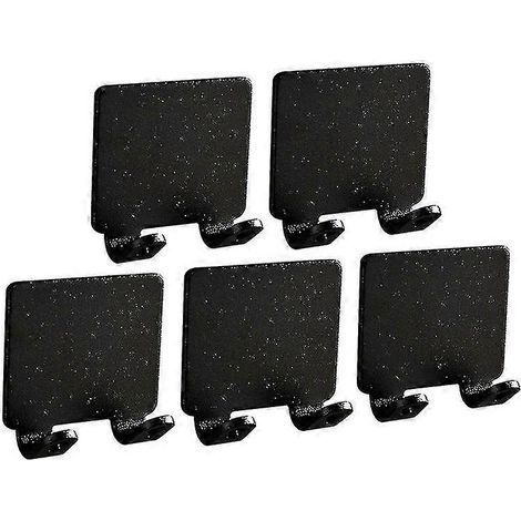 Support de rasoir sans perçage avec crochet de rangement, accessoires de salle de bain (5 pièces, noir) (1/4)