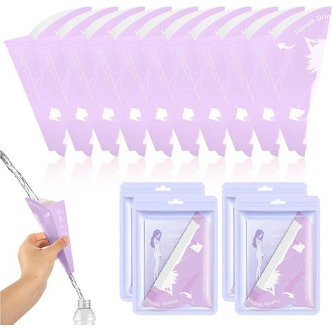 10x18.5cm Urinoir Femme Portable Jetable, 40 Pieces - Materiau Etanche Securise pour Camping/Voyage - Design Compact (1/5)