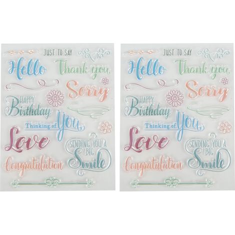2pcs Clear Stamps DIY Interesting Durable Reusable TPR Material Transparent Appearance Embossing Scrapbooking Tool (1/5)