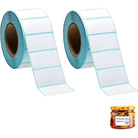2 Rolls Thermal Labels 40x30mm White Self Adhesive Paper for Thermal Printing, 800 Labels Per Roll, Adhesive Labels for Home, Office, Shop and Organization (1/4)