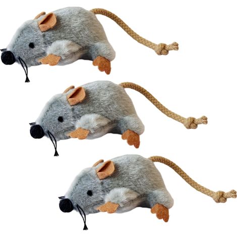 Souris En Peluche - Jouet Pour Chat - 10 Cm - Lot De 3 (1/5)