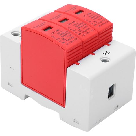 Dreiphasiges Überspannungsschutzgerät, Blitzableiter, 36-mm-Schienenmontage, 385 V AC (1/5)