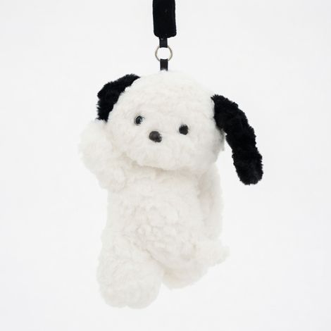 Boîte à mouchoirs suspendue pour voiture, chien couché en peluche, blanc (1/5)
