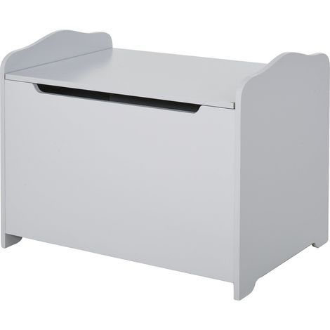 Cassapanca Baule Portagiochi 60x40x48 cm in MDF Grigio (1/5)