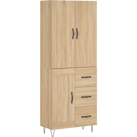 Buffet,Bahut,Meuble de Rangement haut Chêne sonoma 69,5x34x180 cm Bois d'ingénierie CFW15251 (1/5)