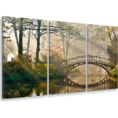 Tableau triptyque Tableau photo balade romantique - 90x60 cm (1/5)