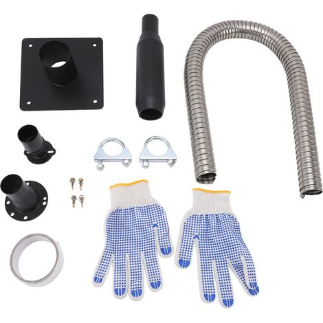 Kit d'extension d'échappement pour générateur en acier inoxydable, réduction du bruit, isolé par une plaque de montage murale, ventilation domestique sécurisée. (1/5)