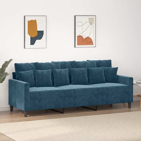 3-Sitzer-Sofa Blau 180 cm Samt