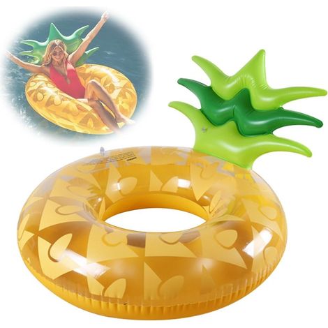 Grande bouée gonflable en forme d'ananas, idéale pour les fêtes à la piscine, jouets gonflables d'été, jouets pour pool party avec q (1/5)