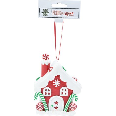 Pendente natalizio in argilla per Albero di Natale per decorazioni natalizie -Casa (1/2)