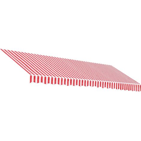 Awning Replacement Fabric Red and White 4.5x3.5 m Polyester vidaXL (1/5)