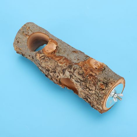 Support à nourriture en bois de pommier naturel, râtelier à croquettes, jouet à mâcher les dents pour lapins, cobayes et autres petits animaux. (1/5)