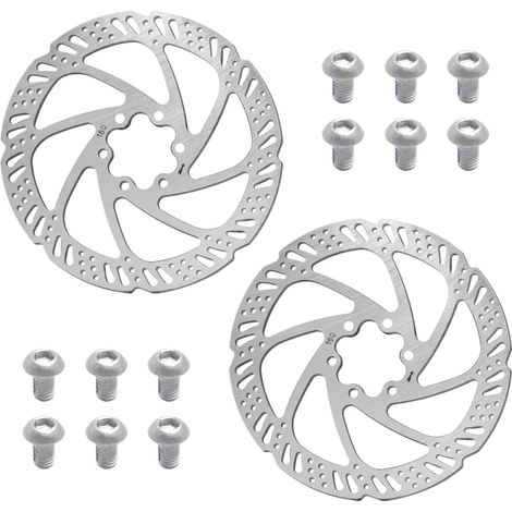 2 Pièces Disque de Frein de Vélo en Acier Inoxydable avec 6 Trous Rotors de Frein à Disque de 160 mm Avec 12 Vis Convient aux VTT et Vélos de Route (1/5)