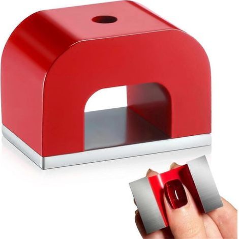 Aimant en forme de U, force d'attraction de 10 kg, rouge, pour la maison, le bureau et le bricolage. (1/5)