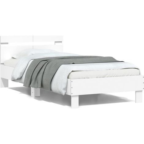 vidaXL Giroletto con Testiera e LED Bianco 100x200 cm (1/5)