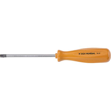 CACCIAVITE PER TORX CON FORO T x mm 9 x 60 - manico mm 77 x  21  - MUNDIAL