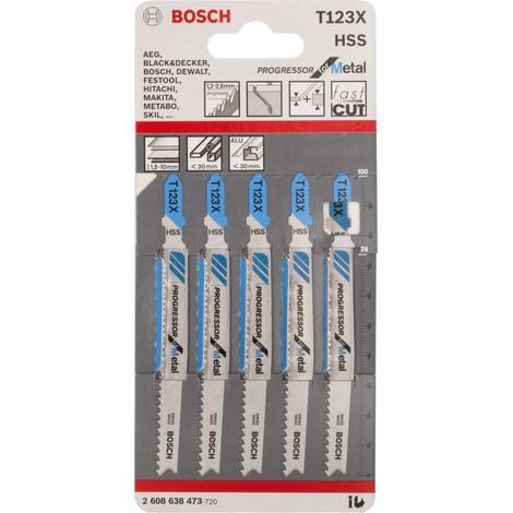 Bosch PRO T123XF Stichsägeblatt,100mm,5St - 2608638473