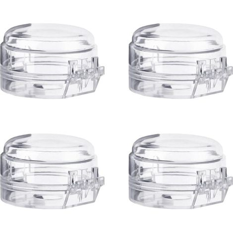 Lot de 4 protections pour boutons de cuisinière à gaz, transparentes et sans danger pour les enfants, amovibles et résistantes aux projections d'huile.