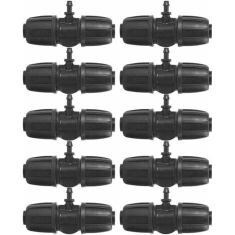 16mm to 4/7 Garden Lock Barbed T-Connectors, 10pcs/Set Connectors for PE Hose Garden Irrigation System