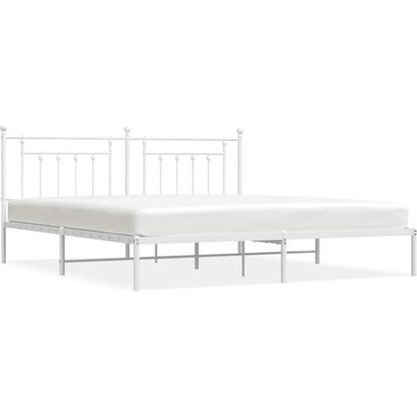 Maison Exclusive - Giroletto con Testiera Metallo Bianco 193x203 cm