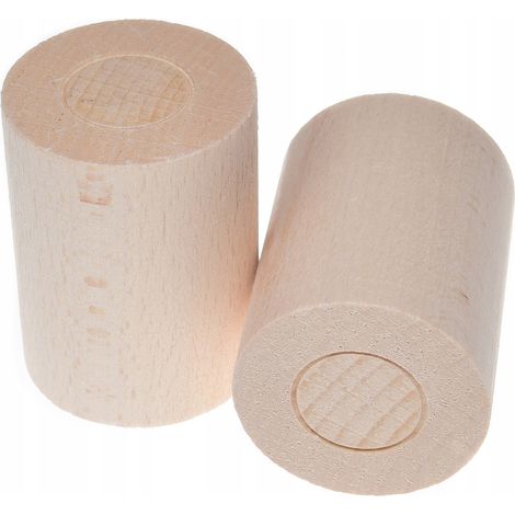 Embouts pour tringles à rideaux, embouts en bois pour tringles à rideaux, 2 pièces, cylindre brut (1/5)