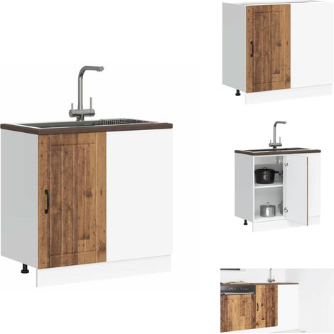 Meuble de base de lavabo Lucca vieux bois bois d'ingénierie - Meuble Bas Du Lavabo - Meubles Bas Du Lavabo - Meuble Bas De Cuisine - Meuble Bas Du Lavabo Pour Cuisine (1/5)