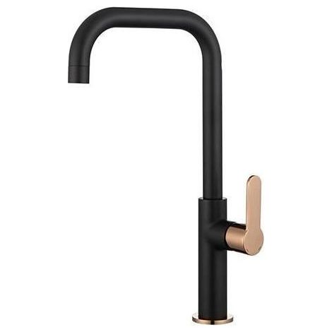 Miscelatore per lavello - EDOUARD ROUSSEAU - Laobane - Base Ø 50 mm - Beccuccio mobile - Nero / Rose Gold (1/3)