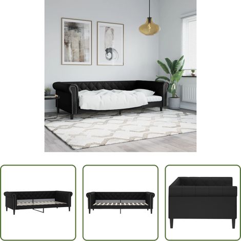 vidaXL Sofa - Tagesbett Schwarz 100x200 cm Kunstleder (1/5)