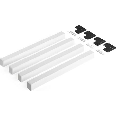 Lot de 4 pieds de table carrés 50x50mm Acier Peint en blanc EMUCA 2047012 (1/5)