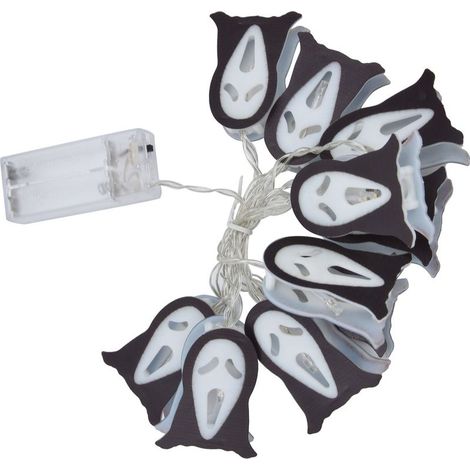 Guirlande lumineuse fantômes d'Halloween, 10 LED, pour décoration intérieure et extérieure, fonctionne sur piles (1/5)