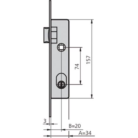 Cerradura embutir acero inox CVL 1964T/6