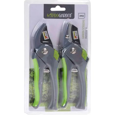 Pack 2 Ciseaux D´élagage Avec Manche En Plastique Vert Progarden (1/2)