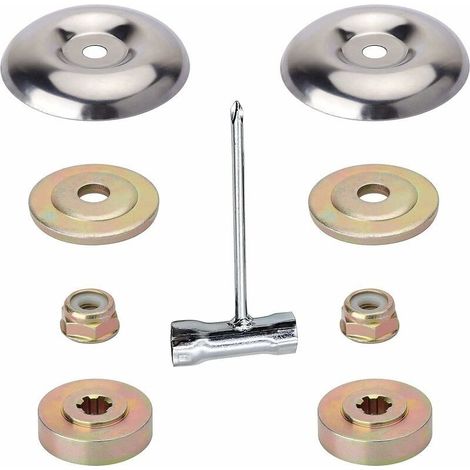 9 Pièces Kit Ecrou Tete Debroussailleuse, Kit Fixation écrou Lame Boîte, Débroussailleuse en Métal Accessoires, Kit De Fixation D'écrou De Lame De Gearbo en Métal, pour Tondeuse à Gazon (1/5)