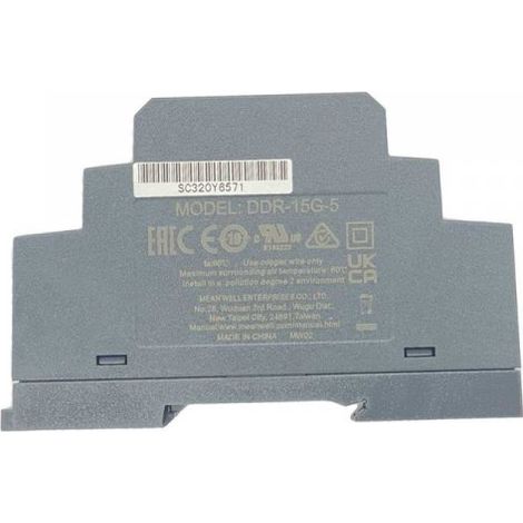MW MEAN WELL DDR-15G-5 Convertitore tipo DC-DC per Guida DIN Input 9-36V Output 5V 3A 15W