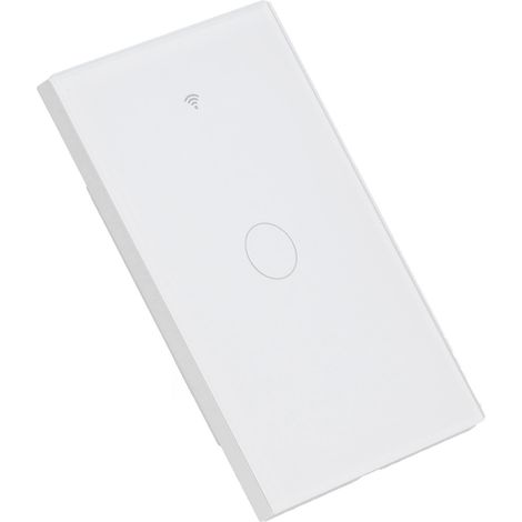 Interrupteur tactile Zigbee Graffiti, unidirectionnel, en verre blanc, de style américain, à commande vocale, sans condensateur (1/5)