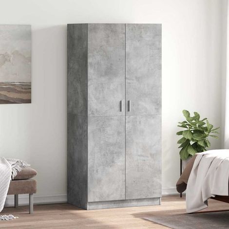 800625 vidaXL Wardrobe Concrete Grey 80x52x180 cm Engineered Wood (1/5)