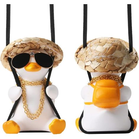 Decorazioni per auto a forma di paperella dondolante, accessori per specchietti retrovisori, decorazioni per interni per donne, uomini e adolescenti, decorazioni per alberi di Natale per camion, regal (1/4)