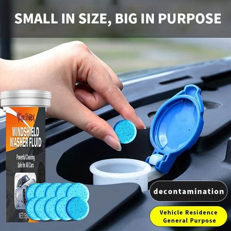 Brausetabletten für Scheibenwaschflüssigkeit, konzentrierte Tabletten, hochkonzentrierte Scheibenwaschflüssigkeit, festes Scheibenwaschflüssigkeitskonzentrat. (1/5)