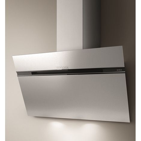 cappa inclinata decorativa 90cm 735m3/h in acciaio inox - stripe ix/a/90/lx - elica (1/2)