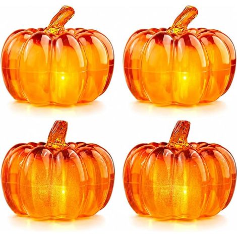4PCS Citrouille Lumineuse Halloween avec LED, Decoration Automne Interieur (1/5)