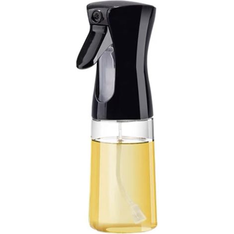 Spruzzatore d'olio da 200 ml, flacone spray per olio e aceto, gadget da cucina per friggitrice ad aria, cottura, insalata, forno, barbecue, nero, 200 ml