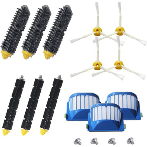 Kit di sostituzione accessori applicabili, agitatore per capelli, spazzola laterale e filtro Aero Vac compatibile con iRobot Roomba serie 600 585 595 614 618 620 630 650 660 680 685 6 90 690 2 694 695 (1/5)