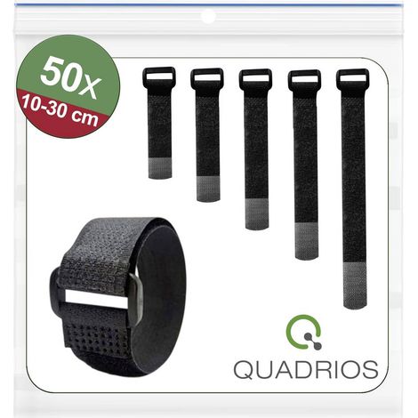 Quadrios 25CA575 Fascette a strappo per raggruppare Lato morbido e lato rigido (L x L) 100, 150, 200, 250, 300 mm, mm,