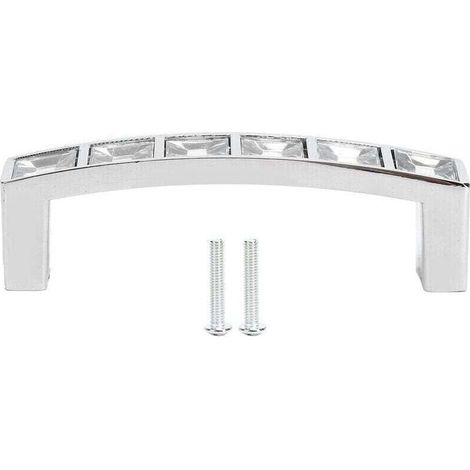 Poignée en cristal moderne simple armoire porte diamants Double trou poignée tiroir tirer A (1/4)
