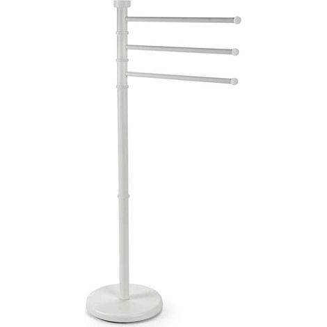 Piantana Portasciugamani Milano da bagno 3 Bracci in Metallo Bianco 22x31x85 cm (1/5)
