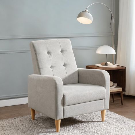 Fauteuil coloris gris clair 54 x 61 x 90,5 cm (1/5)