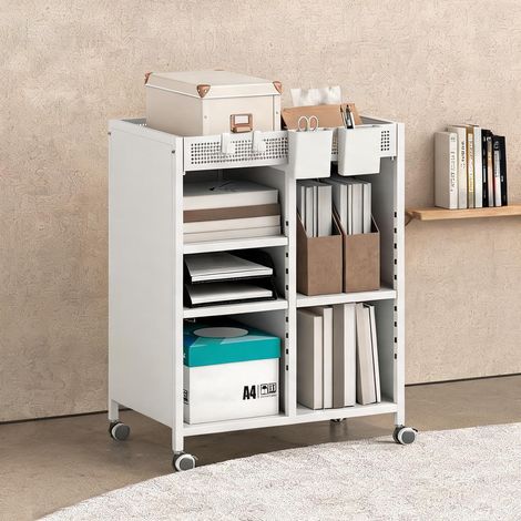 Meuble de rangement de bureau coloris blanc 53 x 34 x 69,5 cm (1/5)