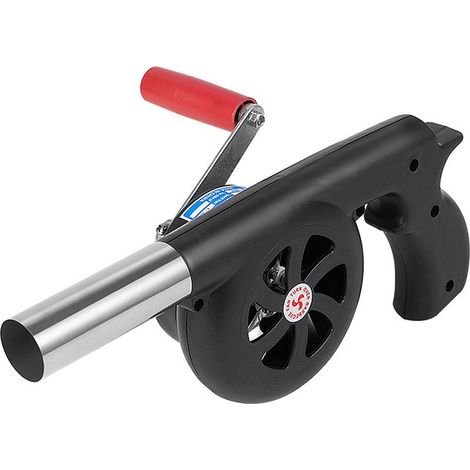 Ventilateur à manivelle pour barbecue et feu de camp, souffleur d'air portable manuel pour barbecue, équipement de ventilation compact pour camping extérieur et activités en plein air (1/5)