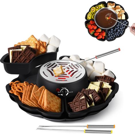 S'Mores 2-in-1 Electric Fondue Maker - 280W - For Indoor Use - For Marshmallows, Desserts, Chocolate - For Family Parties and Gifts