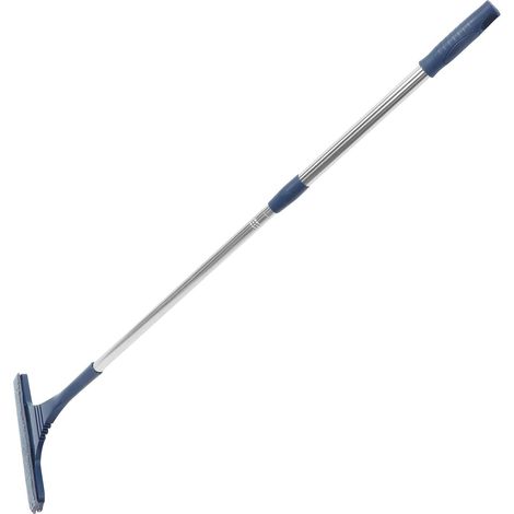 Raclette pour Fenêtre avec Brosse de Nettoyage Polyvalente Outil et Ergonomique pour Vitres Miroirs Portes de Intérieur et Extérieur Complet avec Manche Bleu (1/5)